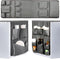 Extended Mini Fridge Caddy Organizer, 55" x 16.5" with 11 Pockets for Flatware, Drinks, Paper Goods, Gray