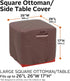 26 Inch Classic Accessories Ravenna Water-Resistant Square Patio Ottoman/Table Cover, Outdoor Table Cover
