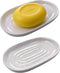 WUCYLKA Ceramic Marble Pattern Soap Dish, Textured Raised Soap Saver Tray for Shower