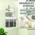 Towel Racks for Bathroom, Floating Shelves with Towel Rack and Paper Holder, Over Toilet Storage Basket, White