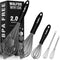 Walfos Whisk, Silicone Whisks Set of 5, Mini Stainless Steel Whisk and Non Scratch Coated Whisks for Blending