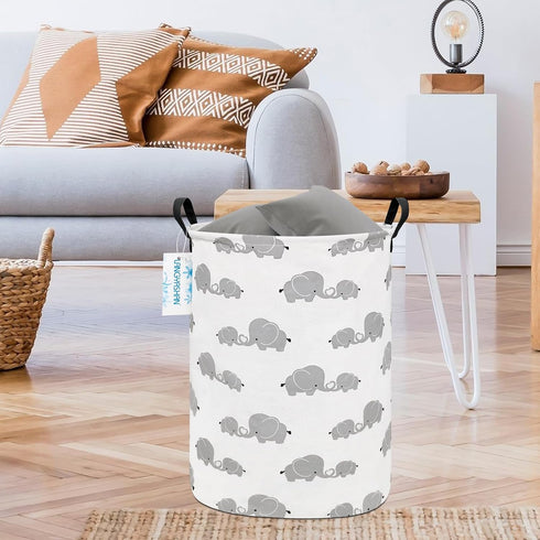 LANGYASHAN Canvas Fabric Storage Bin, Collapsible Organizer Basket for Laundry, Toy, Gift, Bedroom, Nursery (Full Love