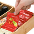 2 Pack Lyellfe K Cup Holder for Drawers, Bamboo Tea Bag Organizer with Adjustable Dividers, Silverware Utensil Flatware