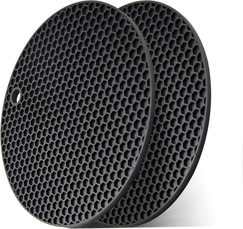 Wapodeai 2pcs Silicone Mats for Kitchen Counter, Pot Holders, Trivets, Hot Pads, Flexible and Easy to Wash