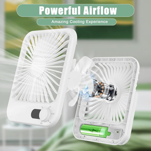 Travel Fan for Sleeping, Portable Rechargeable Fan with Digital Display, 100 Speed Wind Personal USB Fan for Bedroom