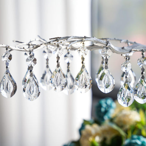20pcs 38mm Crystal Loquat Shape Chandelier Replacement,Hanging Clear Glass Crystals for Chandelier,Crystal Prisms Beads