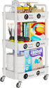 3-Tier Laiensia Rolling Cart with Wheels,Multifunction Utility Storage Carts, Kitchen Storage Organizer,Mobile Shelving