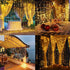 HEYFUNi 304 LED Curtain Lights Outdoor, 9.8Ft*9.8Ft Plug-in Hanging String Lights with 8 Modes for Decor