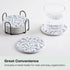 Set 6 of Floral Blue and White Coasters with Holder, Absorbent Ceramic Drink Coasters with Cork Backing for Table
