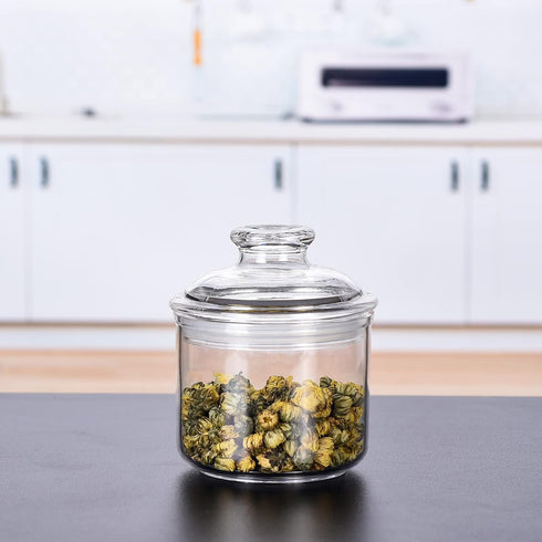 13.5oz Small Acrylic Storage Jar, Airtight Lid with Silicone Sealing Ring for Sugar, Tea, Spices, Bath Salt