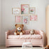 Lwoztra 8x10x6 Inch Pink Nursery Wall Art Floral Bow Canvas Prints Girls Room Wall Decor Pink Flower Pictures Coquette