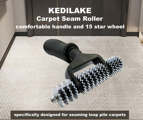 Carpet Seam Roller for Seaming Loop Pile Carpets, Star Wheel Rollers Improve Hot-Melt Tape Adhesive Transfer into Carpet