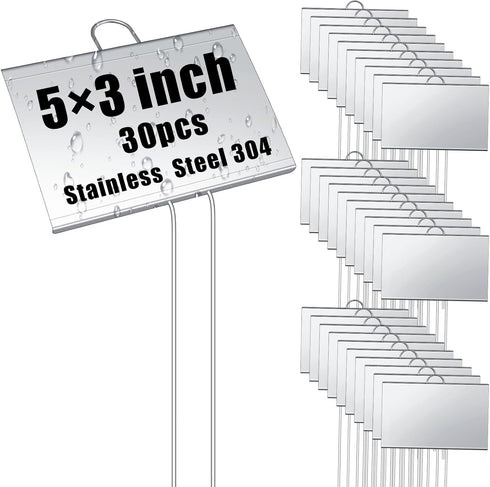 Landhoow 30 Pcs Large Garden Plant Markers Metal Plant Labels Sign 5''