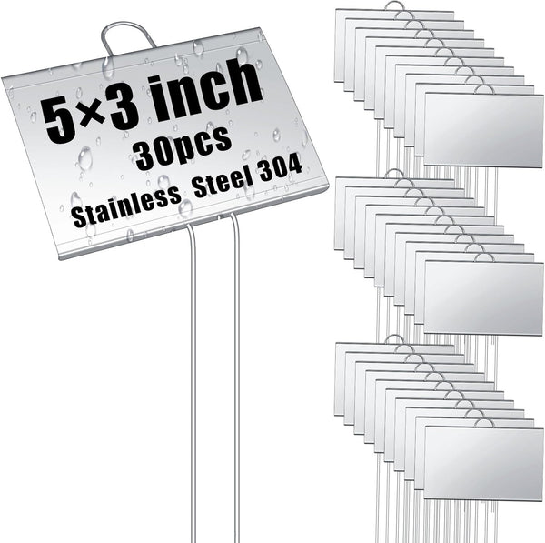 Landhoow 30 Pcs Large Garden Plant Markers Metal Plant Labels Sign 5''