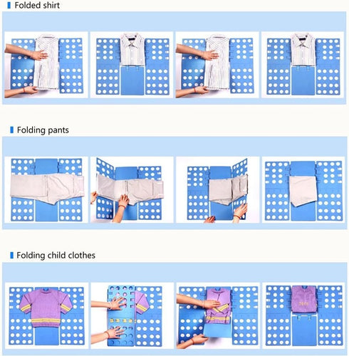 T Shirt Folder - Plastic Clothes Folding Board for Home Storage, Blue