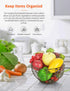 Round Wire Basket Black - Fruit Basket Bowl with Handle for Kitchen Storage of Vegetables and Snacks