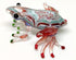 Frog Miniature Figurines, Hand Blown Color Glass Art Collectible Decor, 3" (Red Green)
