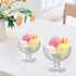 Set 6 12 Oz Set ZOOFOX of Glass Dessert Bowls, Glass Ice Cream Sundae Cups with Vintage Diamond Pattern, Footed Dessert
