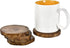 AeraVida Light Natural Mango Tree Wood with Bark Set of 5 Drink Coasters, Brown