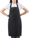 Black Professional Resist Water Adjustable Extra Long Bib Apron - 3 Pockets for Home Kitchen, Garden, Restaurant