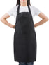 Black Professional Resist Water Adjustable Extra Long Bib Apron - 3 Pockets for Home Kitchen, Garden, Restaurant