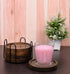 Mango Wood Coasters for Drinks with Iron Holder Stand, Set of 5 for Tabletop Protection