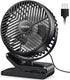 GEHEN 3-Speed Clip-On Fan with Strong Airflow, USB-Powered, Ultra-Quiet Operation for Bedroom, Office & Stroller Use