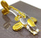 Japan Carp Koi Fish Miniature Figurines, Hand Blown Glass Art with 22K Gold Trim, Collectible Gift Decor