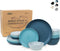 Grow Forward 24-piece Premium Wheat Straw Dinnerware Sets for 8 - Unbreakable Microwave Safe Plastic Plates and Bowls