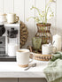 16 oz,Ceramic Set, 3.8 inch, Set 6, LE TAUCI Coffee Mugs Mug Embossment Cups for Latte, Hot Tea, Cappuccino, Mocha