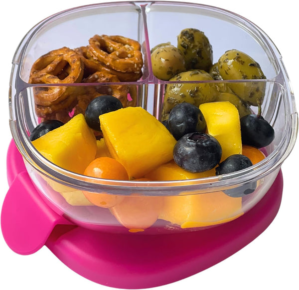Yumbox Snack Bowl, Leakproof 3 Compartments, Removable Lid, Microwave, Dishwasher Safe, Perfect