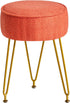 IBUYKE Teddy Velvet Round Footrest Stool Ottoman, Makeup Vanity Stool Side Table,