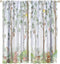 Kids Watercolor Woodland Animal Window Curtains, Bear Deer Squirrel Hedgehog Fox Birds