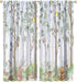 Kids Watercolor Woodland Animal Window Curtains, Bear Deer Squirrel Hedgehog Fox Birds