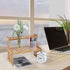 GURECOD 14.6"/18.5" 2 (14.6" Tiers Bamboo Plant Stand Shelf,Desk Flower Pot Holder,Adjustable Desktop Shelf Display