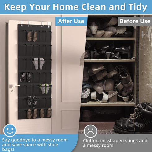 35 4 Aisoso Over the Door Shoe Organizer with Large Breathable Mesh Pockets and Metal Hooks Space Saving Hanging