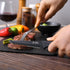 Steak Knives, Steak Knives Set of 6, High-Carbon Stainless Steel Serrated Steak Knives Dishwasher Safe, Elegant Black by UPTRUST