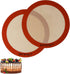 Round Silicone Baking Mats Set of 2, Non-Stick Reusable Heat Resistant Baking Sheets for 9 Inch Cake Pan, Pizza Pan