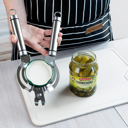 Multifunctional Jar Opener, Stainless Steel Lid Opener for Weak Hands, Beer Bottle Opener for Seniors and Children