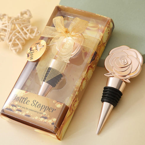 VIDACONTIGO 15 PCS Rose Gold Wine Bottle Stoppers for Wine Bottles, Wedding Favors