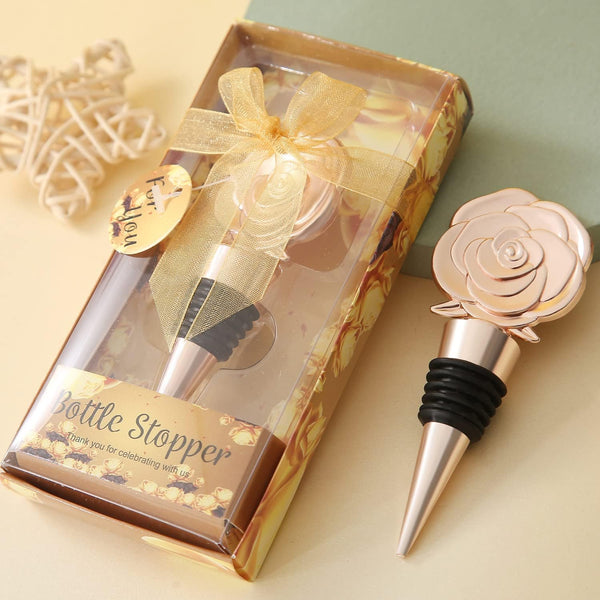 VIDACONTIGO 15 PCS Rose Gold Wine Bottle Stoppers for Wine Bottles, Wedding Favors