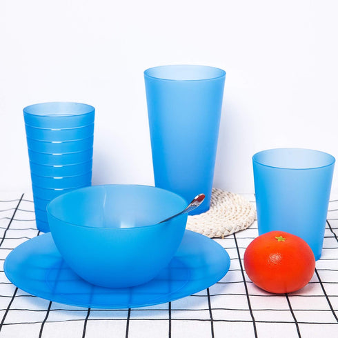 Set of 12 Plastic Bowls - Unbreakable 32oz/6 inch Cereal/Soup/Salad Bowls in 6 Assorted Colors | BPA Free, Dishwasher