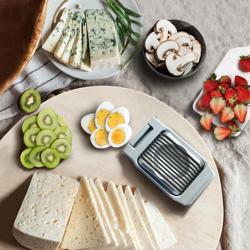 Heavy Duty Egg Slicer - Stainless Steel Cutter for Perfectly Sliced Hard Boiled Eggs