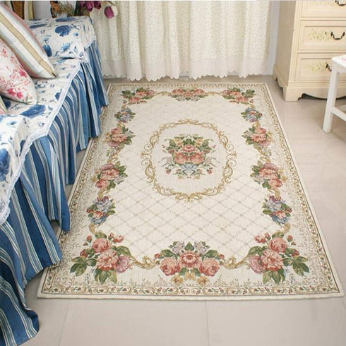 2'7'' 4, UKELER Luxury Soft Rustic Floral Area Rugs Washable Elegant Non Slip Accent Floor Rugs Carpet for Bedroom Kids