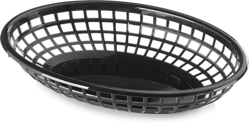 9 1/4 6 Inch Set 12, New Star Foodservice Fast Food Baskets, x Oval, of Black