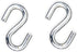 WALLNITURE Heavy-Duty Small S Shaped Utility Hooks, Chrome Finish, Pack of 2