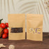 100 Pcs Resealable Bags, 3.5" x 5.5" Sealable Kraft Paper Bags with Matte Window for Food and Product Storage