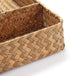 Seagrass Storage Basket with 4 Compartments, Rectangular Utensil Tray for Silverware Flatware Organization