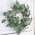 idyllic Eucalyptus Leaves Wreath, Metal Polyester Green Wreath 14 Inches for Front Door Decor
