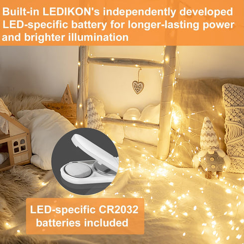 24 Pack Battery Operated Fairy Lights, 3.3ft 20 LED Silver Wire Warm White for Wedding, Party Decor
